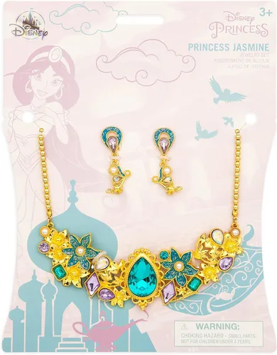 Vista 3 de Disney Juego de joyas de disfraz de jazmín para niños - Aladdin - talla única, Multi colorido