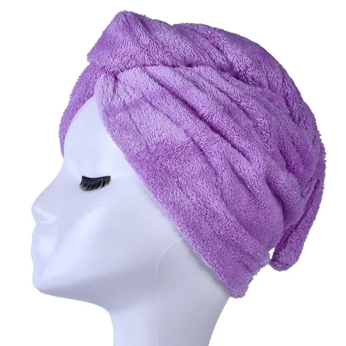 Vista 4 de YYXR Toalla de secado de pelo de microfibra ultra absorbente torsión turbante de pelo de secado Cap Envoltura para el cabello