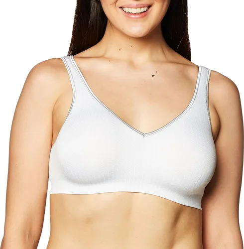 Vista 2 de Hanes Women's Smooth Comfort Wireless Bra, Seamless Full-Coverage T-Shirt Bra, Moisture Wicking, Single & 2-Pack