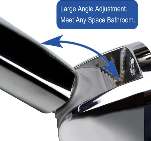 Vista 2 de YOO.MEE Soporte de ducha de montaje en pared para cabezal de ducha de mano, soporte de altura ajustable, gran ángulo ajustable para adaptarse a