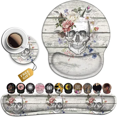 Vista 15 de Alfombrilla de mouse ergonómica con gel de soporte para muñeca, cómoda alfombrilla de mouse inalámbrica, alfombrilla de mouse para aliviar el dolor