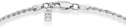Vista 2 de Miabella Solid 925 Sterling Silver Italian 2mm, 3mm Diamond-Cut Braided Rope Chain Bracelet for Women Men, Made in Italy