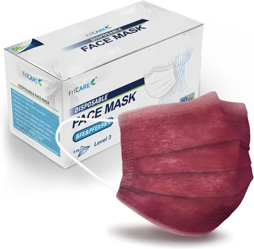 Vista 11 de FriCARE Mascarillas desechables, 3 capas ASTM nivel 3 grado médico, elegibles para FSA/HSA, transpirables y cómodas para alergias/protección solar