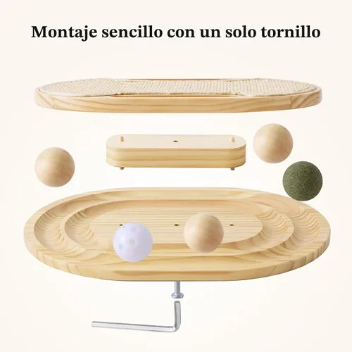 Vista 11 de Cat Scratcher with Ball Track Toy, Sisal Scratch Pad for Indoor Use 2-Natural