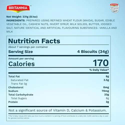Vista 2 de Britannia Galletas de mantequilla Good Day - Galletas crujientes y mantecosas, 231 g (8.1 oz)