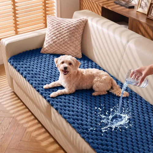 Vista 11 de TAOCOCO 100% Waterproof Couch Cover for Dogs, Washable Flannel Sofa Protector, Non Slip Sofa Covers for 3 Cushion Couch Pet Friendly, Soft Plush Cat