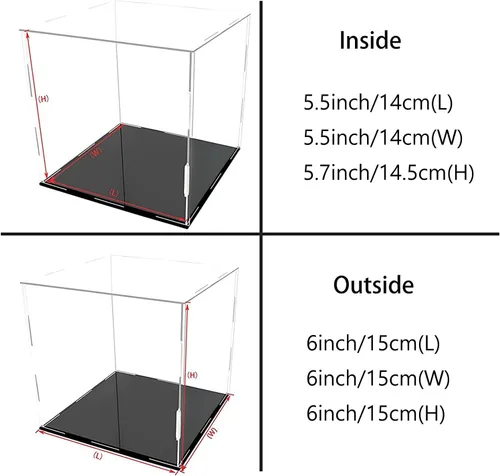 Vista 5 de A+ DESIGN Caja de exhibición de acrílico transparente para armar objetos coleccionables, funda de vidrio alternativa para exhibición de figuras