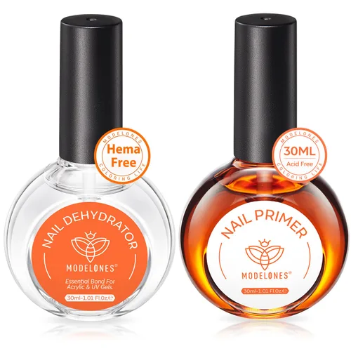 Vista 11 de modelones Solución de engrosamiento de uñas, deshidratador e imprimación y gel constructor de uñas, 3 piezas de deshidratación y unión