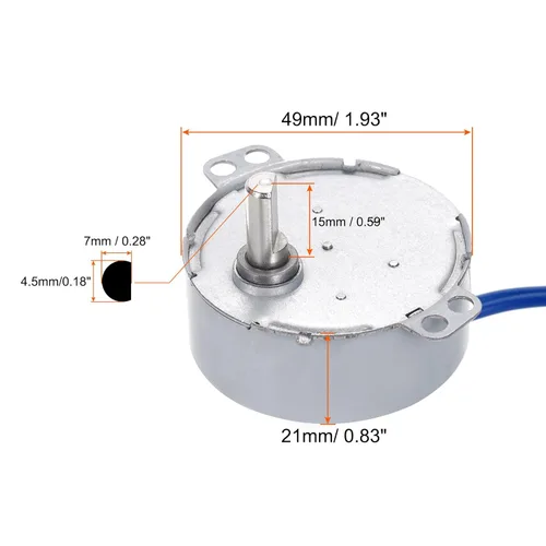 Vista 3 de MECCANIXITY Motor síncrono AC100-127V 2.5-3RPM 50-60Hz CW 4W D eje motor eléctrico para horno de microondas, ventilador
