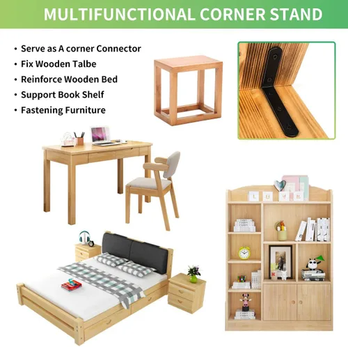 Vista 4 de 20 PCS Soportes de Esquina en L de Servicio Pesado, Soportes de Estante de 4 x 3 Pulgadas, Soportes de Ángulo de Junta en L para Soporte