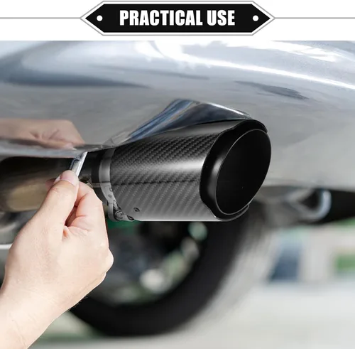 Vista 2 de Punta de Escape de Automóvil, Entrada de 2.4'' Salida de 3.7'' Universal para Automóvil con Escape de 2.4'' OD Punta de Silenciador Trasero