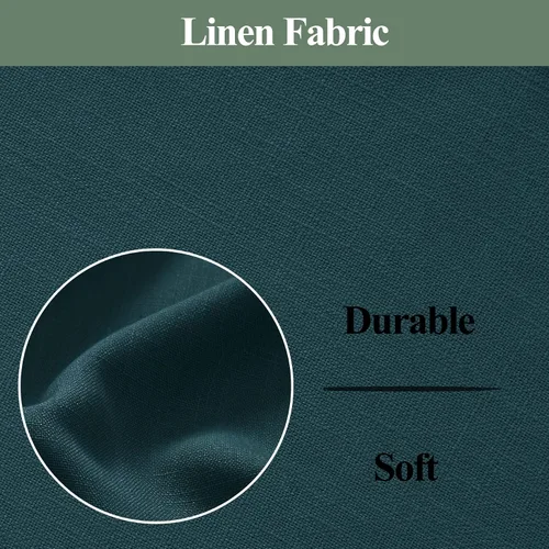 Vista 144 de Frelement Cortinas 100% opacas con forro térmico, cortinas de lino para decoración de Navidad, cortinas plisadas con aislamiento térmico