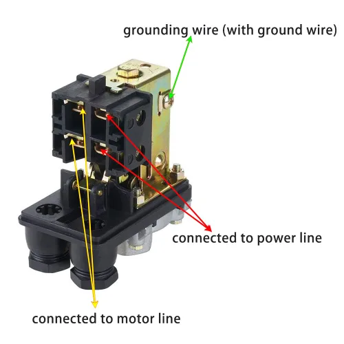 Vista 7 de Válvula de Control de Interruptor de Presión del Compresor de Aire Central Pneumatic, 4 Vías 90-120 PSI, 110V-240V Voltaje Amplio, Pieza de Repuesto