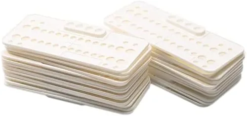 Vista 5 de Orto Dental Bandejas de soporte 25 piezas de bandejas desechables con 4 agujeros de mezcla (azul)