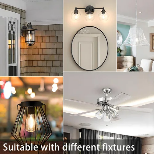 Vista 6 de TJOY 6 Pack A19 Vintage LED Edison Bulbs, Dimmable Light Bulb 50W Equivalent, 5000K Daylight, 5W E26 Standard Base, 470Lumens, CRI80+, Clear Glass