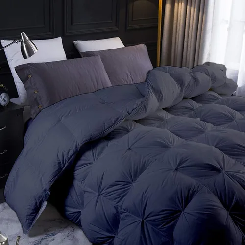 Vista 7 de Aqua Down Alternative Pinch Comforter- Twin Size 68 x 86 Inches 1 Piece All-Season Duvet Insert, 650-GSM with Corner Tabs 100% Egyptian Cotton
