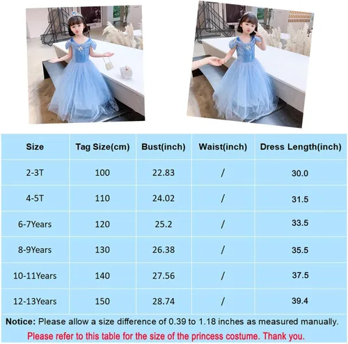 Vista 6 de Vestidos de princesa para niñas, disfraz de Cenicienta, Halloween, Navidad, cosplay, mariposa, hada, vestido de fantasía