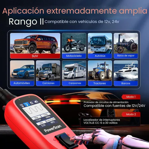 Vista 5 de Autel PowerScan - Probador de circuito automotriz, herramienta de sonda de circuito de potencia, buscador de circuitos eléctricos de 12-24 V