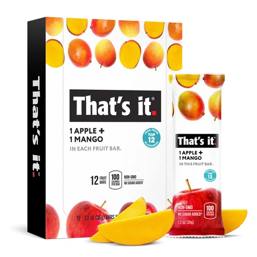 Vista 6 de That's it. Barras de frutas de manzana + higo, 100% naturales, sin ingredientes artificiales ni conservantes, delicioso aperitivo saludable