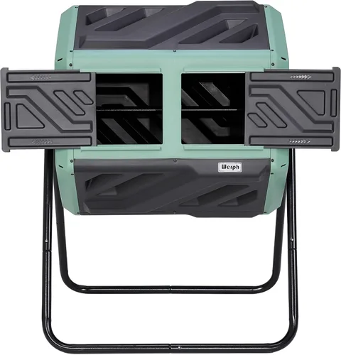 Vista 11 de Werph Contenedor de compostaje de 43 galones con guantes, montaje rápido y fácil instalación, vaso de abono para exteriores, compostador de doble