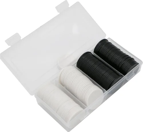 Vista 8 de Caja de 1.37 pulgadas de 120 monedas de conteo para fichas de póquer y monedas de juego (negro, 1.37 pulgadas)