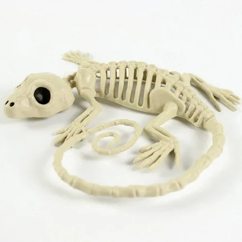 Vista 4 de 1 pieza de esqueleto de Halloween, esqueletos de Gecko de plástico, modelo para decoración de Halloween, accesorios aterradores de terror