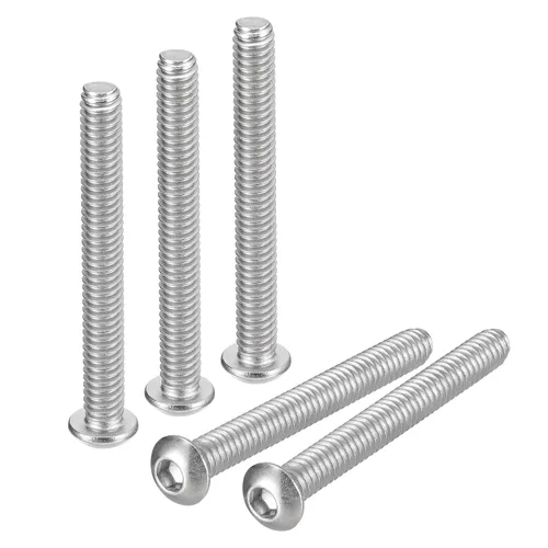 Vista 42 de uxcell Tornillos de cabeza de botón de 1/4-20x1, 25 piezas de tornillos hexagonales de acero inoxidable 304, tornillos de rosca completa