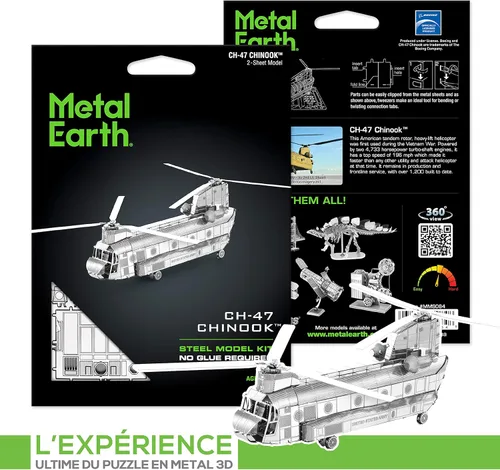 Vista 8 de Metal Earth CH-47 Chinook Kit de modelo de metal 3D