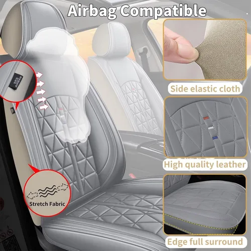 Vista 6 de Funda de asiento de automóvil para Buick Encore Gx 2020-2023, fundas de asiento de piel sintética, juego completo de 5 asientos, impermeables
