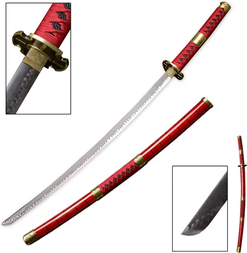 Vista 4 de Sword fort Sword Zoro's - Espada de 3 piezas, hecha a mano, katana japonesa anime cosplay, espadas de anime Roronoa Zoro, Kitetsu, Shusui, Wado