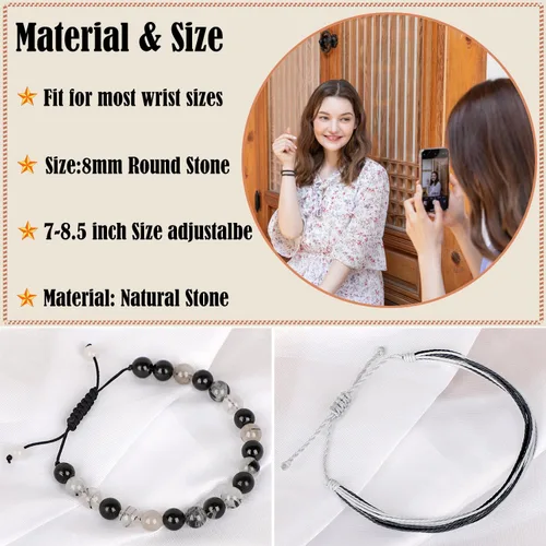 Vista 300 de LPBeads Pulsera de piedra natural hecha a mano de tamaño ajustable