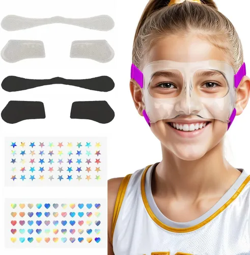 Vista 7 de Protector de nariz para niñas para nariz rota ajustable, baloncesto, béisbol, deportes, máscara facial con acolchado de espuma para jóvenes