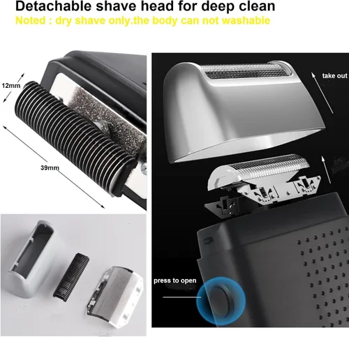 Vista 7 de Afeitadora eléctrica con cable, afeitadora profesional de afeitado cerrado, afeitadoras de cabeza calva para hombres, cortadora
