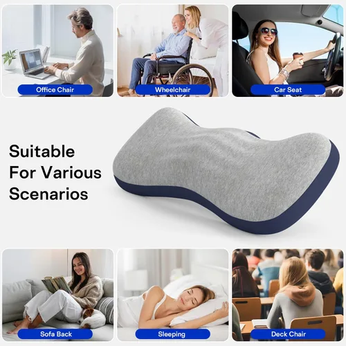 Vista 5 de Almohada de Soporte Lumbar para Cama, Almohadas de Espuma Viscoelástica para Alivio del Dolor de Espalda, Almohada de Alivio del Dolor Lumbar
