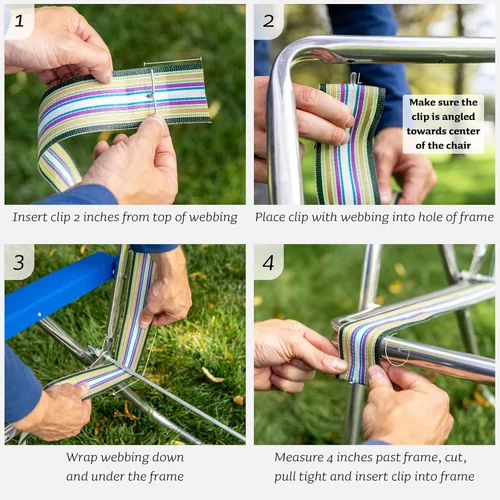Vista 3 de Kit de reparación de silla de cinchas, de la marca Lawn Chair USA, de 50 pies