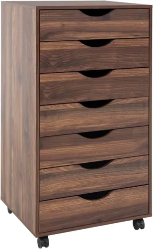 Vista 206 de Naomi Home Cómoda de 5 cajones para dormitorio, alta y elegante, con ruedas y estantes de almacenamiento, pequeña para guardarropa, para maquillaje