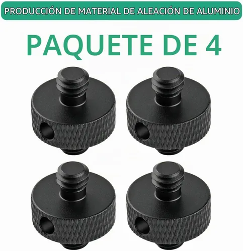 Vista 7 de Adaptador de tornillo de trípode de 1/4 macho a 1/4 macho con agujero 1/4 tornillo soporte de cámara para cámara, trípode, soporte de micrófono