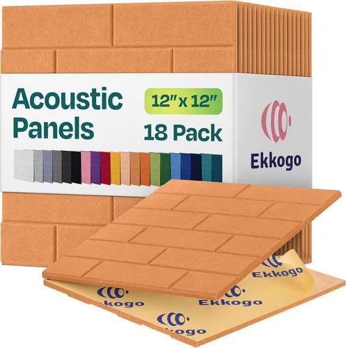 Vista 109 de Paneles acústicos, paquete de 12 paneles de pared insonorizados de 12 x 10.4 x 0.4 pulgadas, paneles de amortiguación de sonido de alta densidad