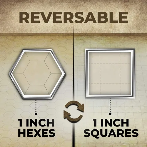 Vista 7 de Alfombrilla de juego de Calabozos y Dragones - 23 x 27 - Mapa de juego de mesa DND definitivo con juego de dados - Doble cara con cuadrícula