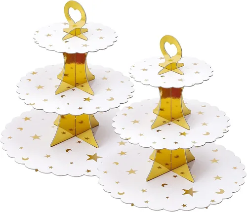 Vista 43 de Soleebee Soporte para Cupcakes de 3 Niveles, Torre de Cupcakes de Cartón, Torre de Soporte para Pasteles de Postre para Decoración de Cumpleaños