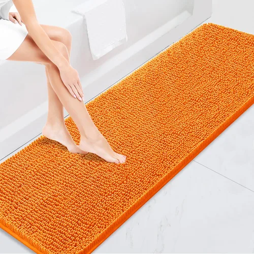 Vista 33 de BOANKODU Alfombras de Baño 47x17, Alfombras de Baño Extra Suaves y Absorbentes de Chenilla, Respaldo de PVC de Secado Rápido, Alfombras de Baño