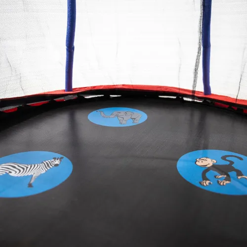 Vista 4 de Skywalker Trampolines Mini trampolín con red de recinto Azul oscuro/gris con astronauta