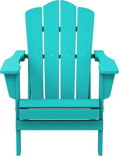 Vista 8 de KINGYES Silla Adirondack plegable, silla Adirondack plegable HDPE para todo tipo de clima, Aruba