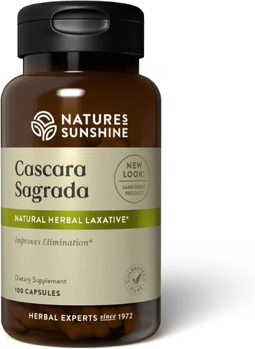 Nature's Sunshine Cápsulas de Cáscara Sagrada - Promueve el apoyo intestinal para un colon saludable - 100 cápsulas (50 porciones)