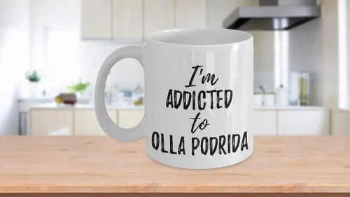 Vista 3 de I'm Addicted To Olla Podrida Mug Funny Food Lover Gift Coffee Tea Cup Large 15 oz