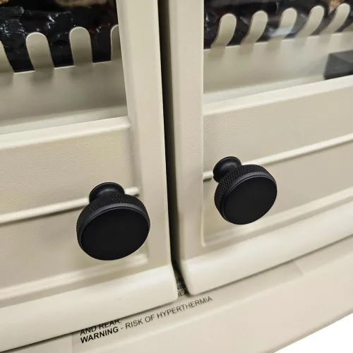 Vista 7 de Modern Ember Harlowe - Estufa Calentadora de Chimenea Eléctrica Independiente en Crema con Cama de Brasas Multicolor Tecnología Inteligente