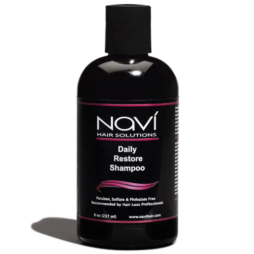 Navi Champú para la pérdida de cabello para restaurar el crecimiento del cabello, champú bloqueador DHT para adelgazar el cabello con biotina y