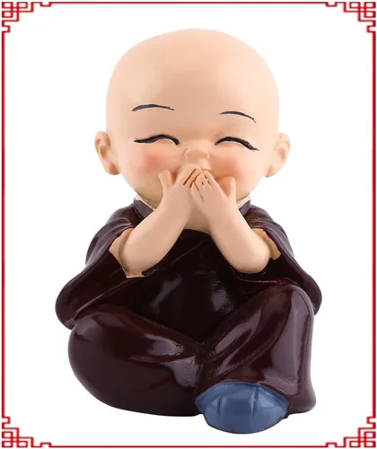 Vista 5 de 4 piezas de adornos de resina para bebés Budas, figuritas de monjes pequeños, decoración interior de automóvil, decoración interior de automóvil