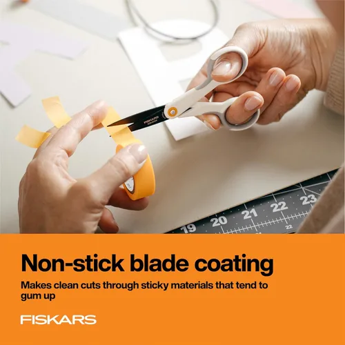 Vista 3 de Fiskars Micro Trip - Tijeras de corte de precisión con empuñadura suave, hojas de acero inoxidable antiadherentes, 5 pulgadas