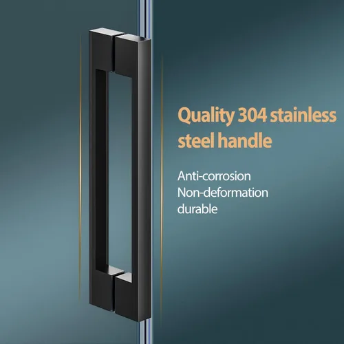 Vista 5 de ELEGANT Puertas de ducha sin marco de 60 pulgadas de ancho x 72 pulgadas de alto, puerta de ducha de baño con vidrio templado transparente